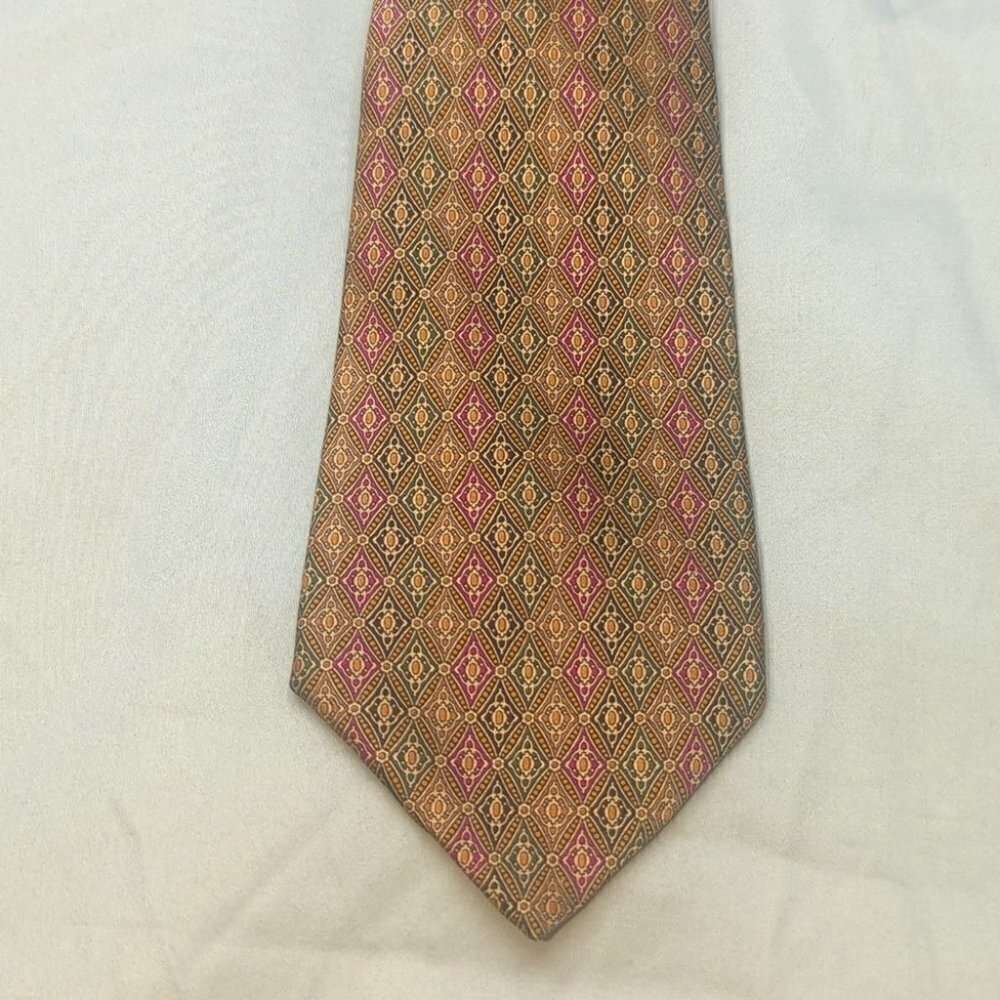 HOST PICK STEFANO RICCI Tie for Saks Fifth Avenue 100% Silk Gold and Purple